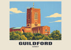 Guildford Cathedral vintage-style poster
