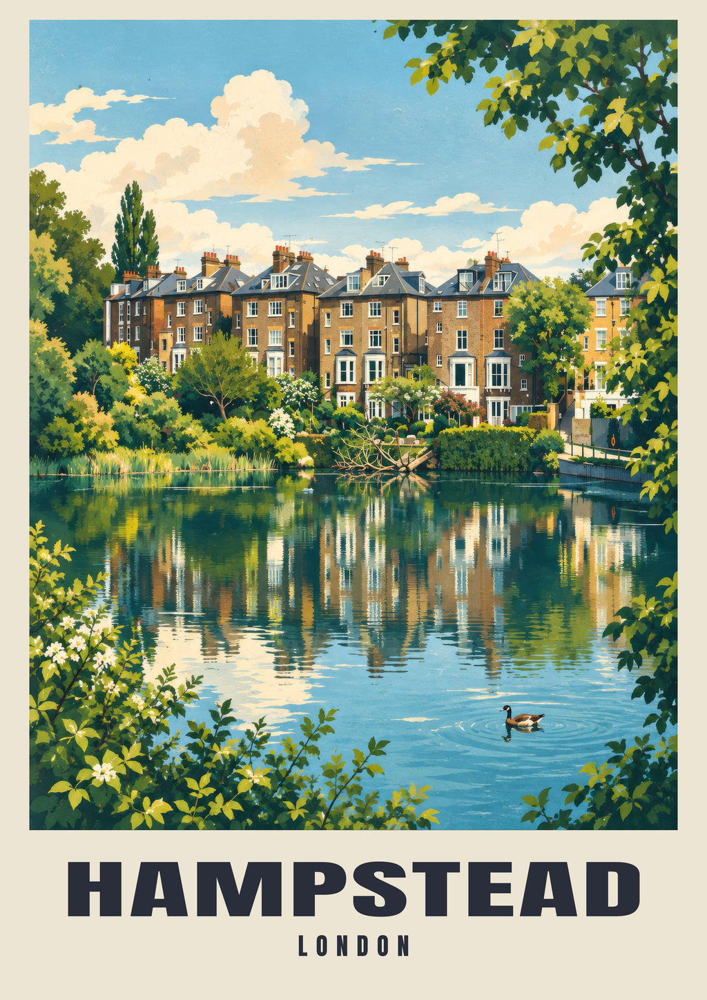 Hampstead Heath vintage-style poster