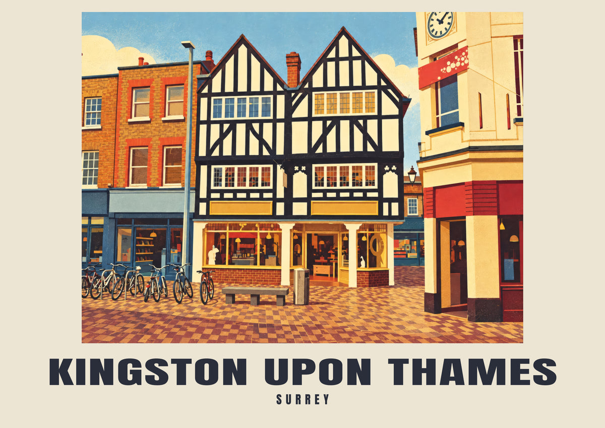 Kingston upon Thames vintage-style poster