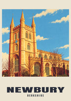 St Nicolas' Church, Newbury vintage-style poster