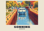 Sonning Lock vintage-style poster