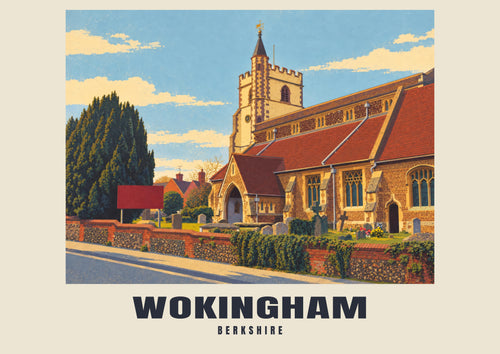 All Saints' Church, Wokingham vintage-style poster