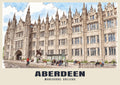 Marischal College, Aberdeen poster in the Ink & Wash style