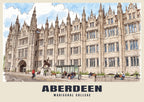 Marischal College, Aberdeen poster in the Ink & Wash style