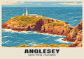 South Stack Lighthouse, Anglesey poster in the Retro Railway style