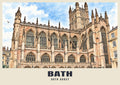 Bath Abbey poster in the Ink & Wash style