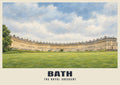 The Royal Crescent, Bath poster, British Heritage style