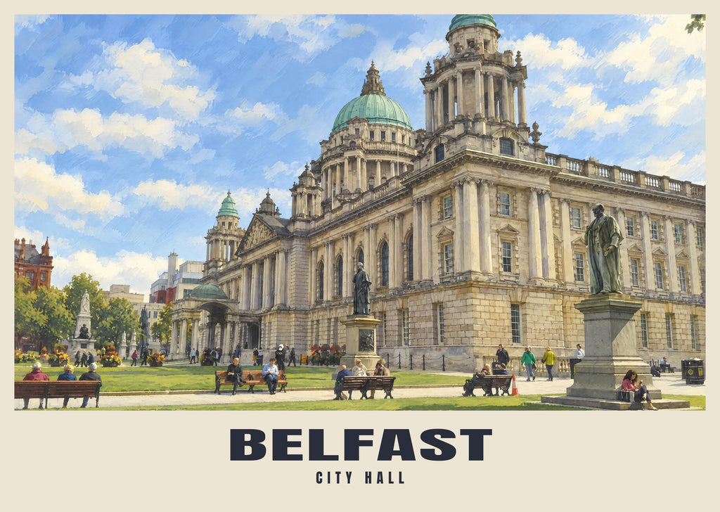 City Hall, Belfast poster, British Heritage style