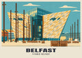 Titanic Belfast poster in the Mid-Century style