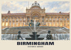 Victoria Square, Birmingham poster in the British Heritage style
