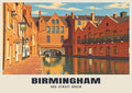 Gas Street Basin, Birmingham poster in the Retro Railway style
