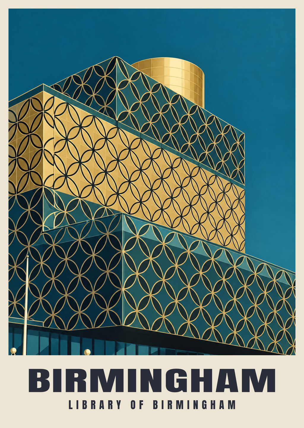 Library of Birmingham poster in the Art Deco style