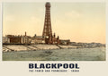 The Tower and Promenade, Blackpool, 1890s hand-coloured photochrom heritage print