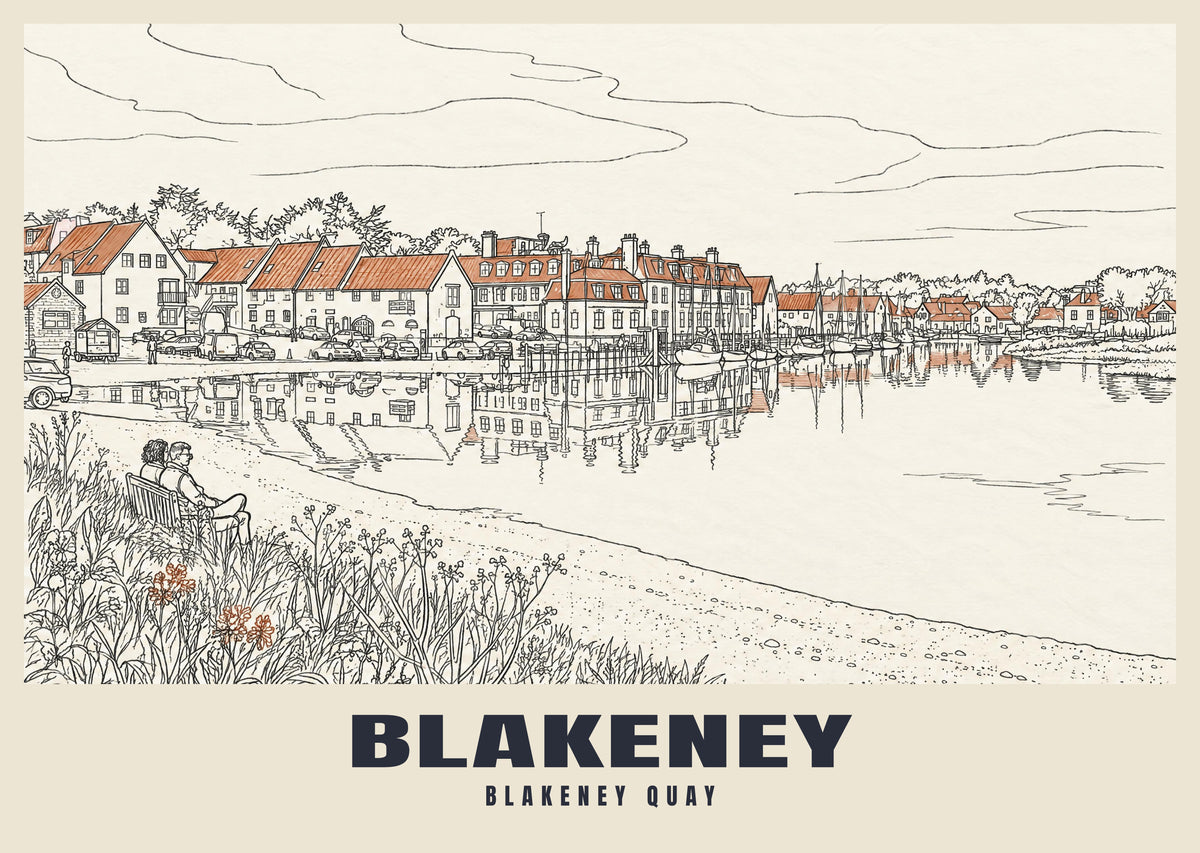 Blakeney Quay poster in the Line Art style
