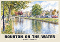 Bourton-on-the-Water poster in the English Watercolour style