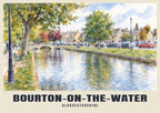 Bourton-on-the-Water poster in the English Watercolour style