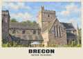 Brecon Cathedral poster in the British Heritage style