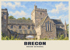 Brecon Cathedral poster in the British Heritage style