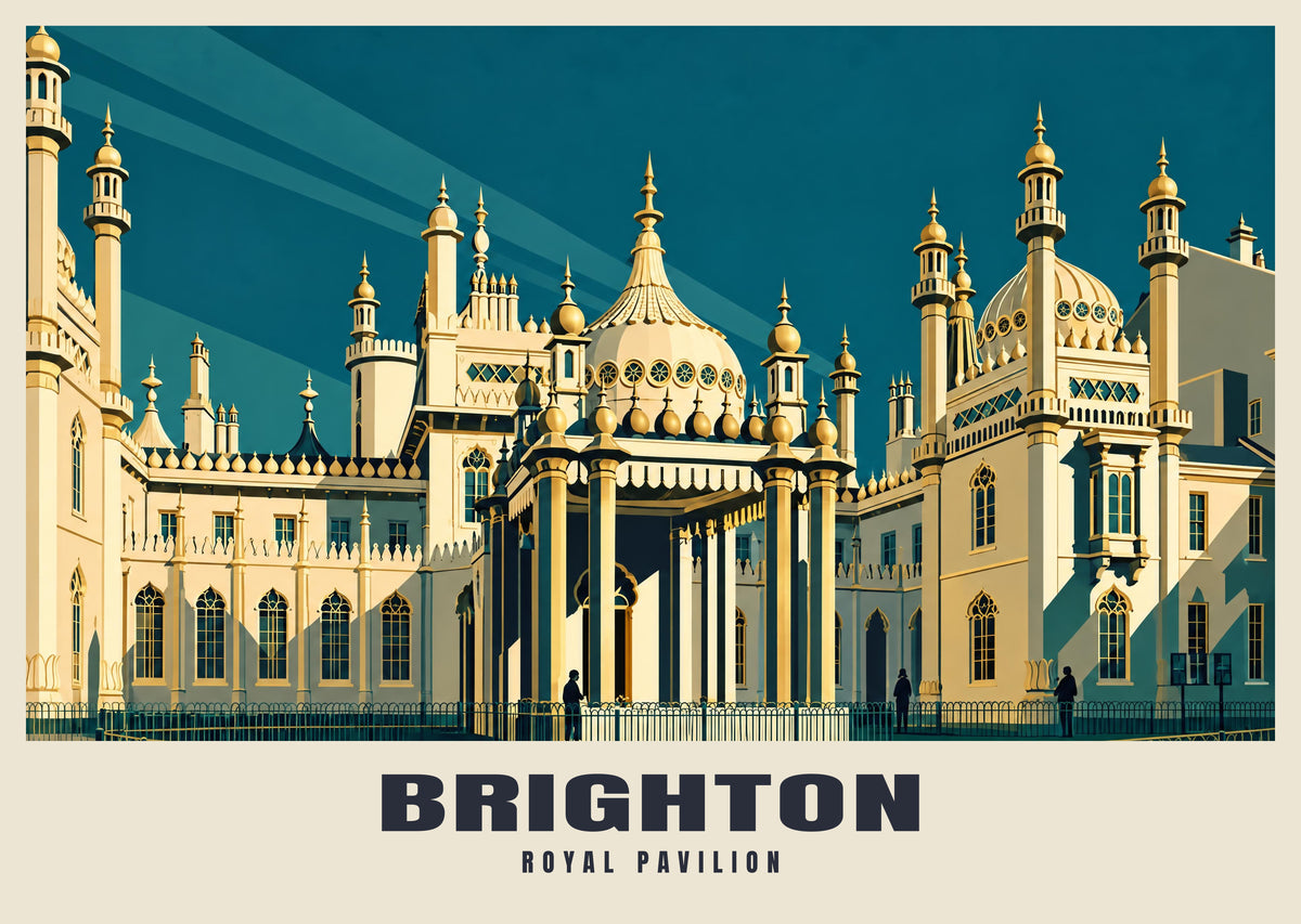 The Royal Pavilion, Brighton poster in the Art Deco style