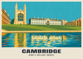 King's College Chapel, Cambridge poster in the Mid-Century style