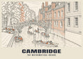 The Mathematical Bridge, Cambridge poster, Line Art style