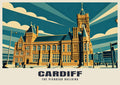 The Pierhead Building, Cardiff poster, Art Deco style