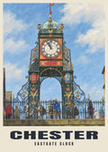 Eastgate Clock, Chester poster in the British Heritage style