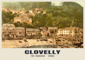 The Harbour, Clovelly, 1890s hand-coloured photochrom heritage print