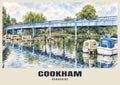 Cookham Bridge poster, English Watercolour style