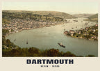 Dartmouth, 1890s hand-coloured photochrom heritage print