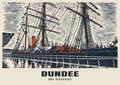 RRS Discovery, Dundee poster in the Linocut style