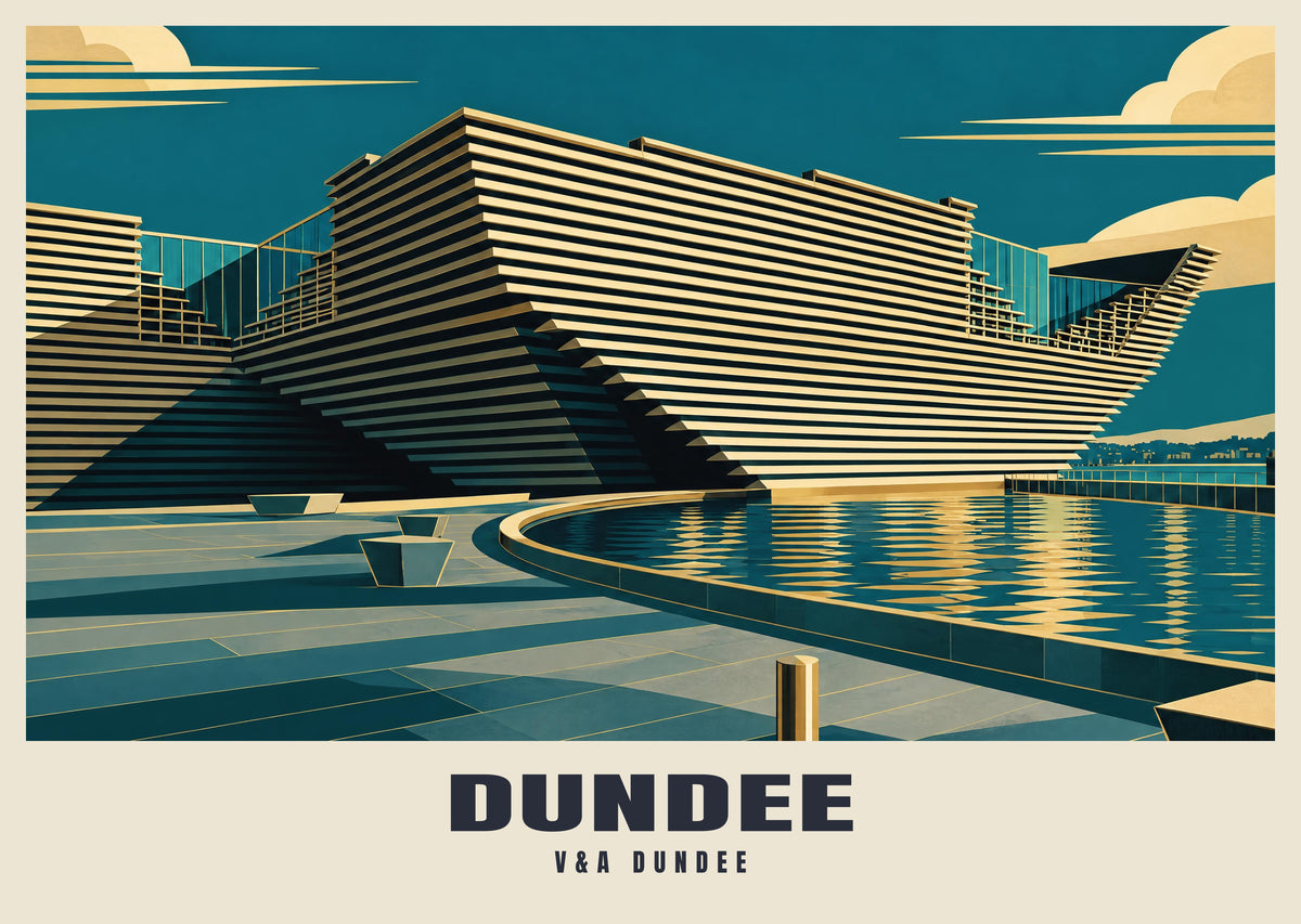 V&A Dundee poster in the Art Deco style