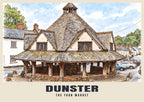 The Yarn Market, Dunster poster in the Ink & Wash style