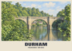 Prebends Bridge, Durham poster, British Heritage style