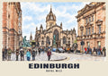The Royal Mile, Edinburgh poster in the Ink & Wash style
