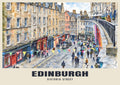 Victoria Street, Edinburgh poster, English Watercolour style