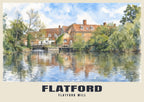 Flatford Mill poster in the English Watercolour style