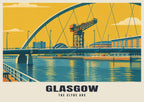 The Clyde Arc, Glasgow poster in the Mid-Century style