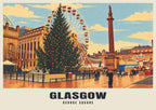George Square, Glasgow poster in the Retro Railway style