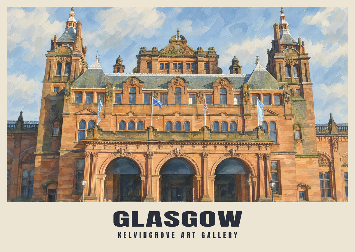 Kelvingrove Art Gallery, Glasgow poster in the British Heritage style
