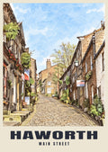 Main Street, Haworth poster in the Ink & Wash style