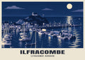 Ilfracombe Harbour poster in the Moonlit style