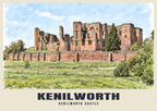 Kenilworth Castle poster in the Ink & Wash style