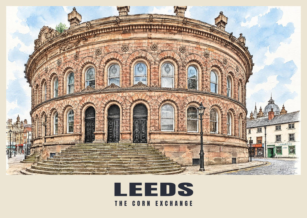 The Corn Exchange, Leeds poster in the Ink & Wash style