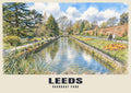 Roundhay Park, Leeds poster in the English Watercolour style