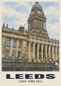 Leeds Town Hall poster in the British Heritage style