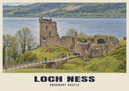 Urquhart Castle, Loch Ness poster in the British Heritage style