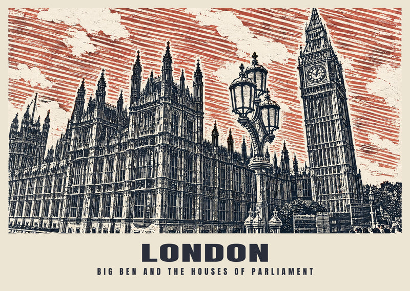 Big Ben and the Houses of Parliament, London Poster