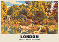 Crystal Palace Dinosaurs, London poster in the Retro Railway style