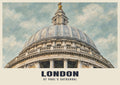 St Paul's Cathedral, London poster, British Heritage style